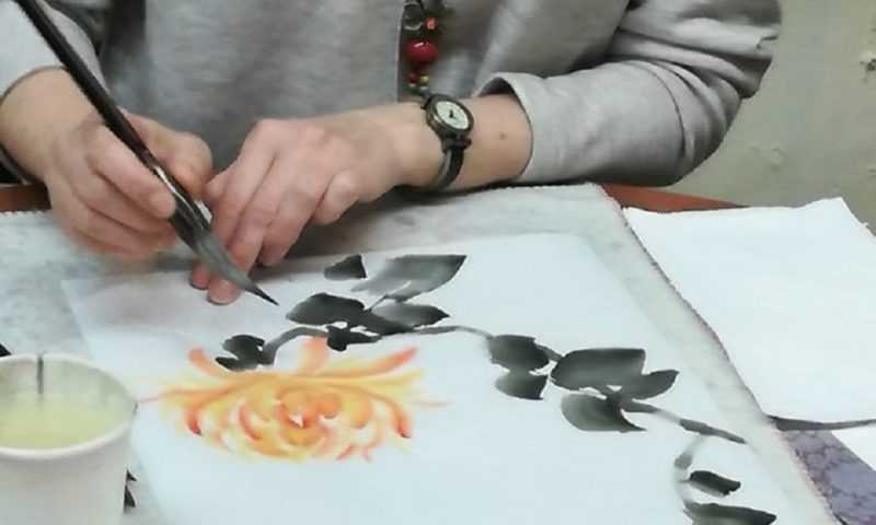 Китайская живопись: хризантема